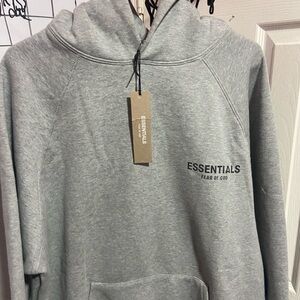 Fear of God ESSENTIALS Heather Grey Logo Hoodie